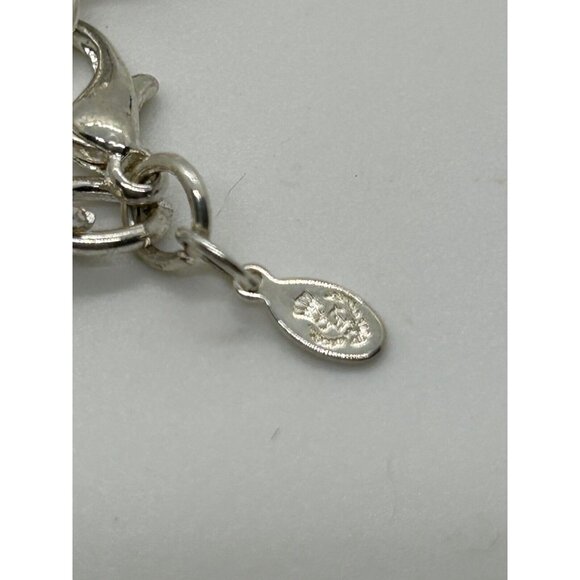 Cha-Cha Necklace Silver-tone Grey Colored Beads Chain Chunky Statement - Picture 6 of 7